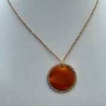 Collier Gravure Rond Strass